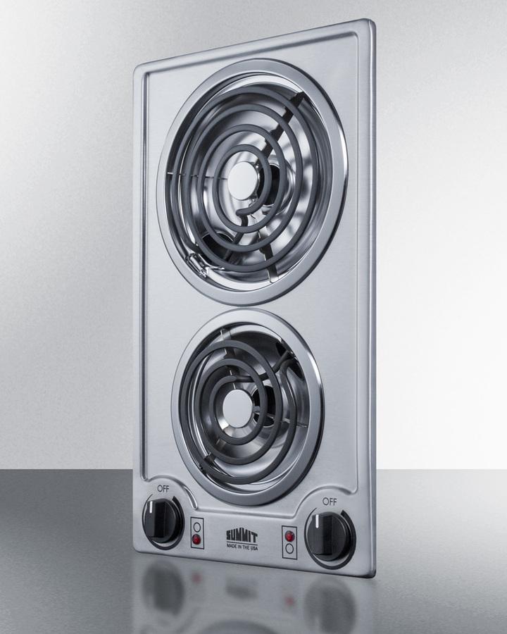 Summit 12" Wide 230V 2-Burner Coil Cooktop - CCE227SS - MyBBQDirect