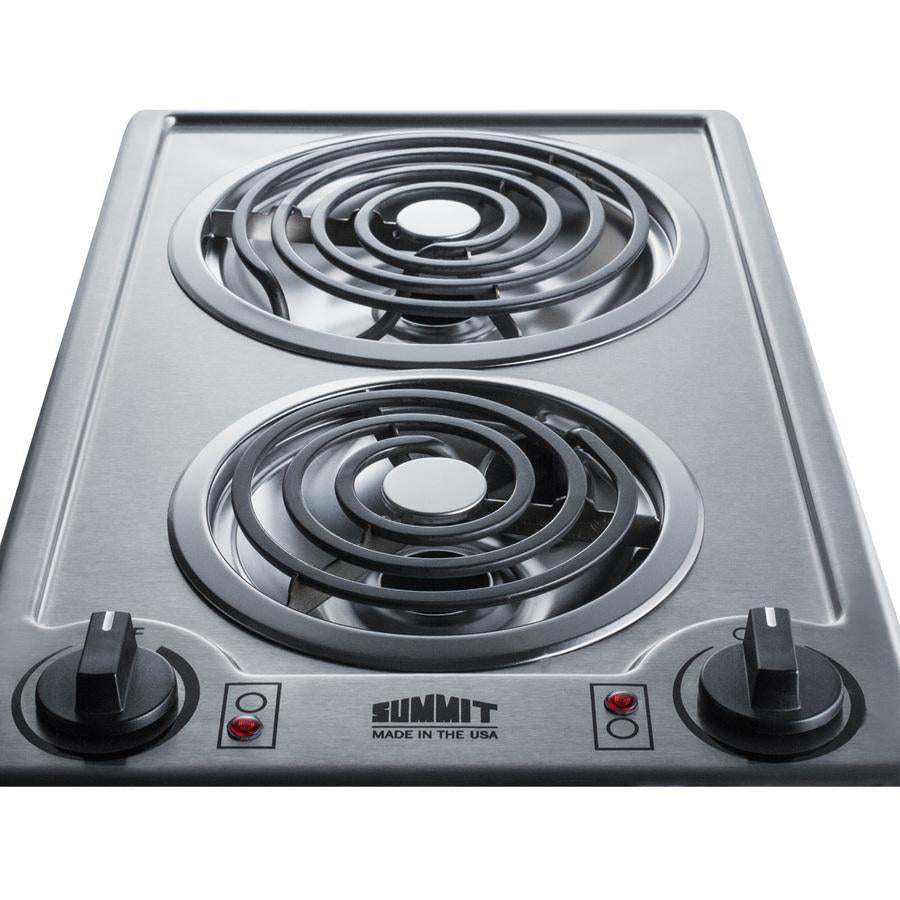 Summit 12" Wide 230V 2-Burner Coil Cooktop - CCE227SS - MyBBQDirect