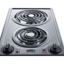 Summit 12" Wide 230V 2-Burner Coil Cooktop - CCE227SS