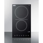 Summit 12" Wide 230V 2-Burner Radiant Cooktop - CR2B23T3B - MyBBQDirect