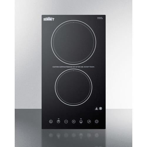 Summit 12" Wide 230V 2-Burner Radiant Cooktop - CR2B23T3B - MyBBQDirect