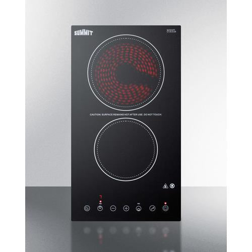 Summit 12" Wide 230V 2-Burner Radiant Cooktop - CR2B23T3B - MyBBQDirect
