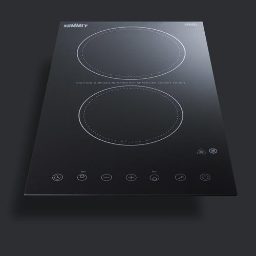 Summit 12" Wide 230V 2-Burner Radiant Cooktop - CR2B23T3B