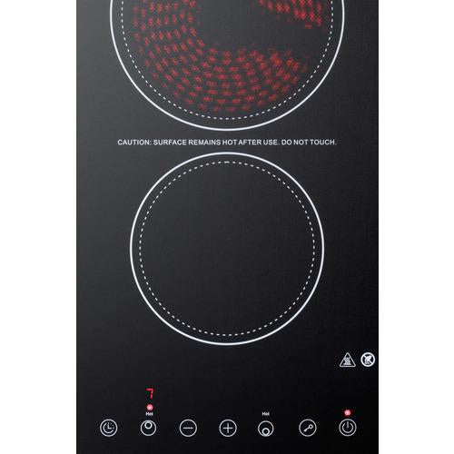 Summit 12" Wide 230V 2-Burner Radiant Cooktop - CR2B23T3B - MyBBQDirect