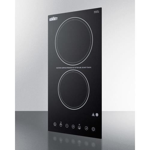 Summit 12" Wide 230V 2-Burner Radiant Cooktop - CR2B23T3B