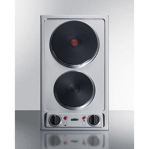 Summit 12" Wide 230V 2-Burner Solid Disk Cooktop - CSD2B230 - MyBBQDirect