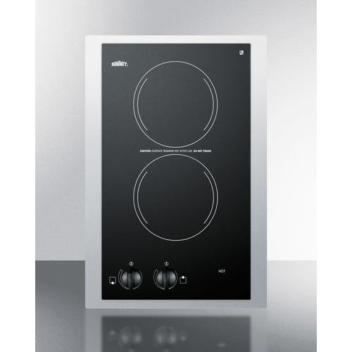 Summit 15" Wide 115V 2-Burner Radiant Cooktop - CR2110TK15