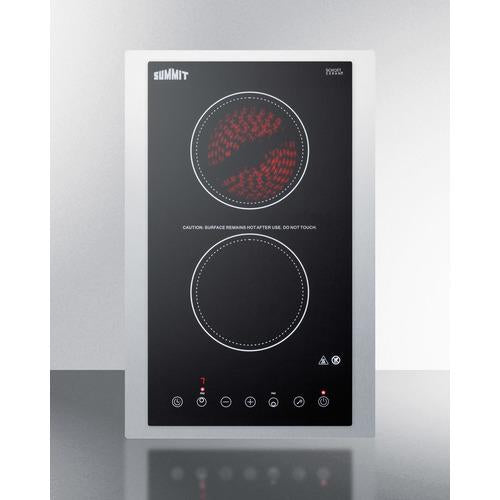Summit 15" Wide 115V 2-Burner Radiant Cooktop - CR2B15T1BTK15 - MyBBQDirect