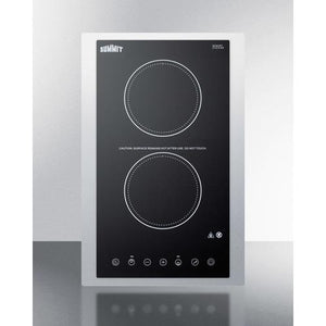 Summit 15" Wide 115V 2-Burner Radiant Cooktop - CR2B15T1BTK15 - MyBBQDirect