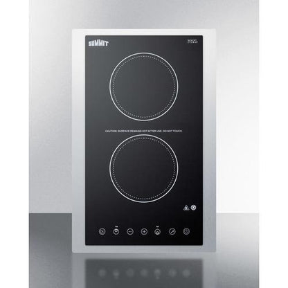 Summit 15" Wide 115V 2-Burner Radiant Cooktop - CR2B15T1BTK15 - MyBBQDirect