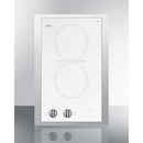 Summit 15" Wide 230V 2-Burner Radiant Cooktop - CR2220WHTK15