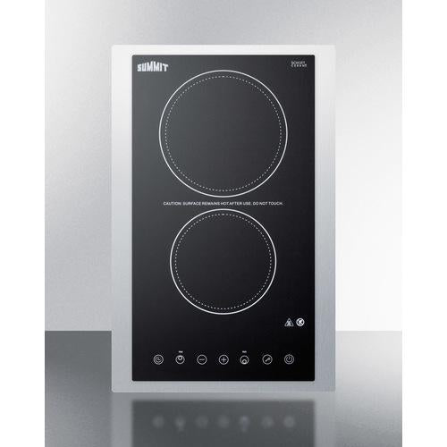 Summit 15" Wide 230V 2-Burner Radiant Cooktop - CR2B23T3BTK15 - MyBBQDirect