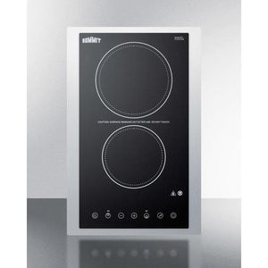 Summit 15" Wide 230V 2-Burner Radiant Cooktop - CR2B23T3BTK15 - MyBBQDirect