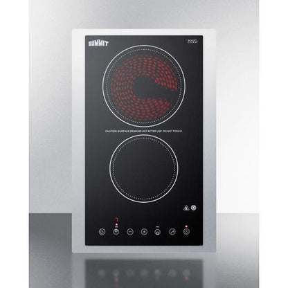 Summit 15" Wide 230V 2-Burner Radiant Cooktop - CR2B23T3BTK15 - MyBBQDirect