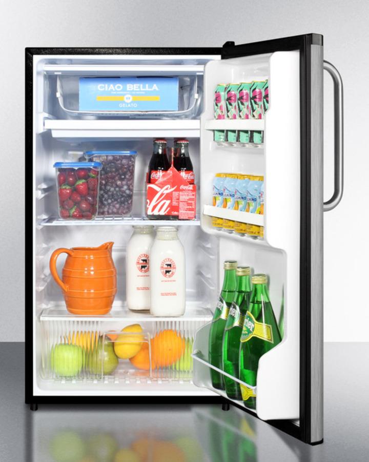 Summit 19" Wide Auto Defrost Refrigerator-Freezer With Towel Bar Handle - FF433ESSSTB - MyBBQDirect