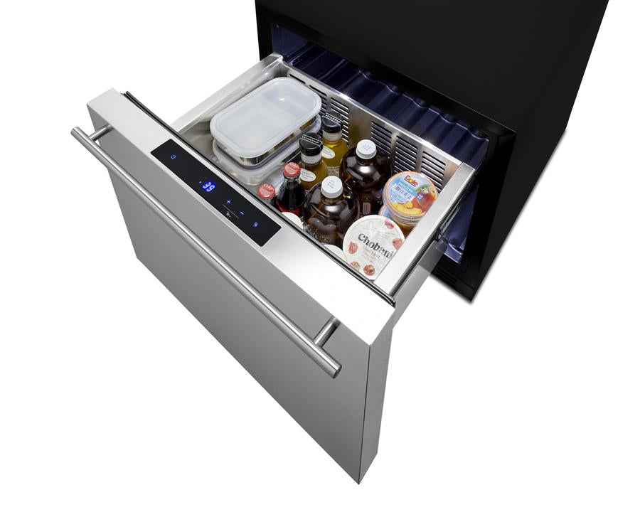 Summit 21.5" Wide Built-In Drawer Refrigerator - FF1DSS - MyBBQDirect