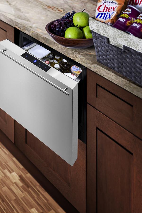 Summit 21.5" Wide Built-In Drawer Refrigerator - FF1DSS - MyBBQDirect