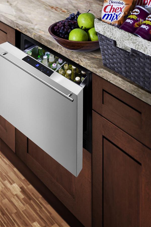 Summit 21.5" Wide Built-In Drawer Refrigerator - FF1DSS - MyBBQDirect