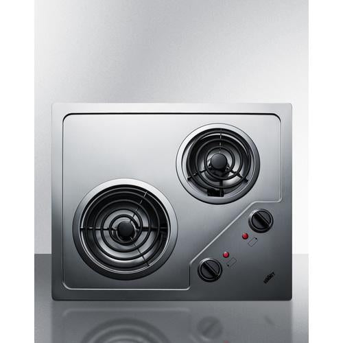 Summit 21" Wide 230V 2-Burner Coil Cooktop - CR2B224S - MyBBQDirect