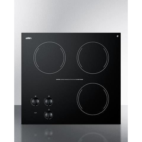 Summit 22" Wide 230V 3-Burner Radiant Cooktop - CR3240