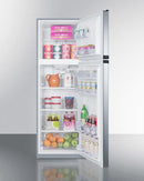 Summit 22" Wide Top Mount Refrigerator-Freezer with Platinum Cabinet and Stainless Steel Doors - FF948SS