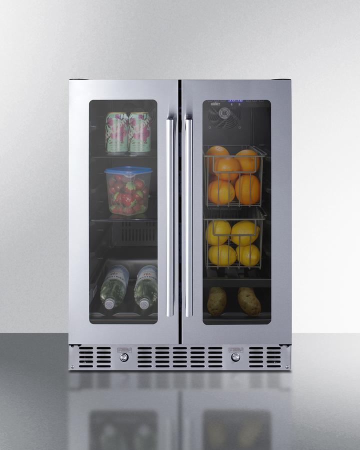 Summit 24" Built-In Dual-Zone Produce Refrigerator ADA Compliant - ALFD24WBVCSSPANTRY