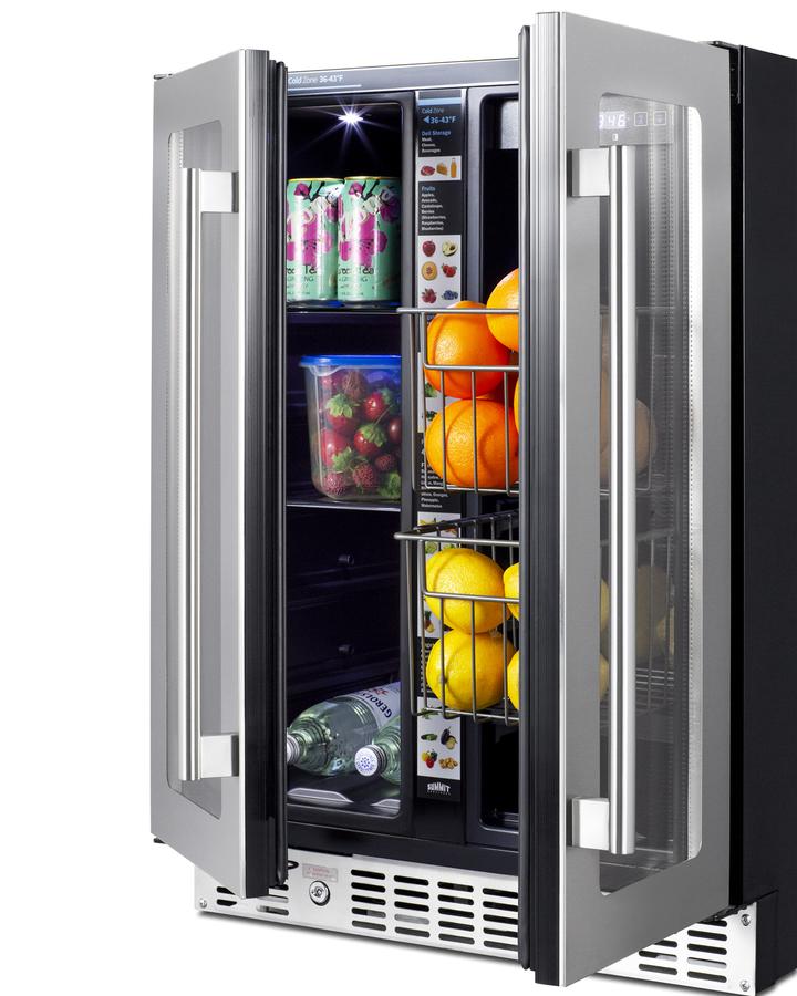 Summit 24" Built-In Dual-Zone Produce Refrigerator ADA Compliant - ALFD24WBVCSSPANTRY