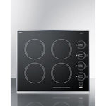 Summit 24" Wide 230V 4-Burner Radiant Cooktop - CR424BL - MyBBQDirect