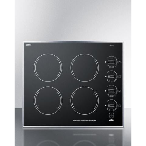 Summit 24" Wide 230V 4-Burner Radiant Cooktop - CR424BL - MyBBQDirect
