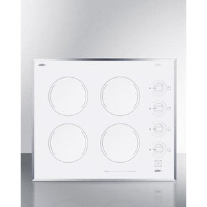Summit 24" Wide 230V 4-Burner Radiant Cooktop - CR424WH - MyBBQDirect