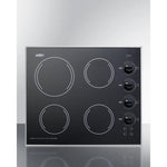 Summit 24" Wide 230V 4-Burner Radiant Cooktop - CR425BL - MyBBQDirect