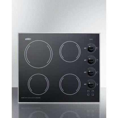 Summit 24" Wide 230V 4-Burner Radiant Cooktop - CR425BL - MyBBQDirect