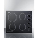 Summit 24" Wide 230V 4-Burner Radiant Cooktop - CR425BL