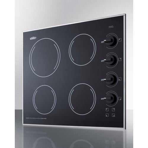 Summit 24" Wide 230V 4-Burner Radiant Cooktop - CR425BL - MyBBQDirect