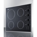 Summit 24" Wide 230V 4-Burner Radiant Cooktop - CR425BL