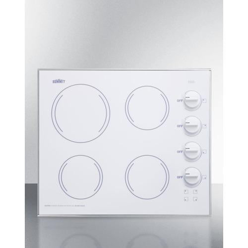 Summit 24" Wide 230V 4-Burner Radiant Cooktop - CR425WH - MyBBQDirect