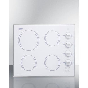 Summit 24" Wide 230V 4-Burner Radiant Cooktop - CR425WH - MyBBQDirect