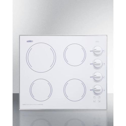 Summit 24" Wide 230V 4-Burner Radiant Cooktop - CR425WH - MyBBQDirect