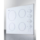 Summit 24" Wide 230V 4-Burner Radiant Cooktop - CR425WH