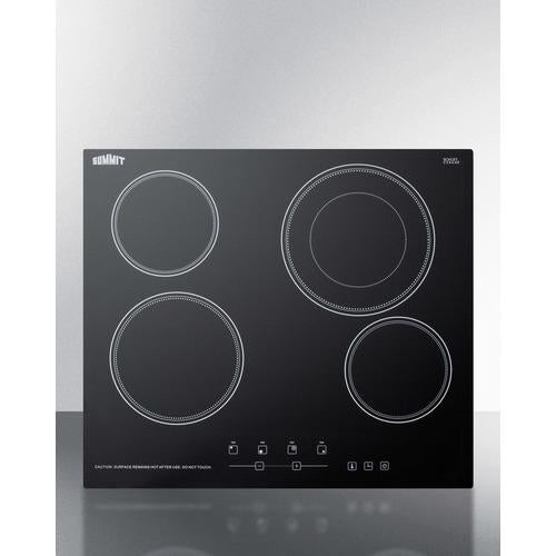 Summit 24" Wide 230V 4-Burner Radiant Cooktop - CR4B23T5B - MyBBQDirect