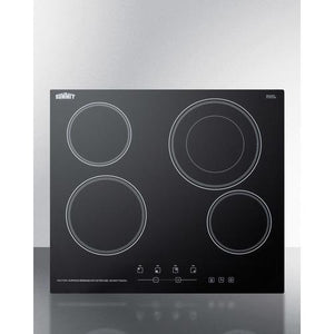 Summit 24" Wide 230V 4-Burner Radiant Cooktop - CR4B23T5B - MyBBQDirect