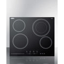 Summit 24" Wide 230V 4-Burner Radiant Cooktop - CR4B23T5B
