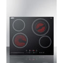 Summit 24" Wide 230V 4-Burner Radiant Cooktop - CR4B23T5B