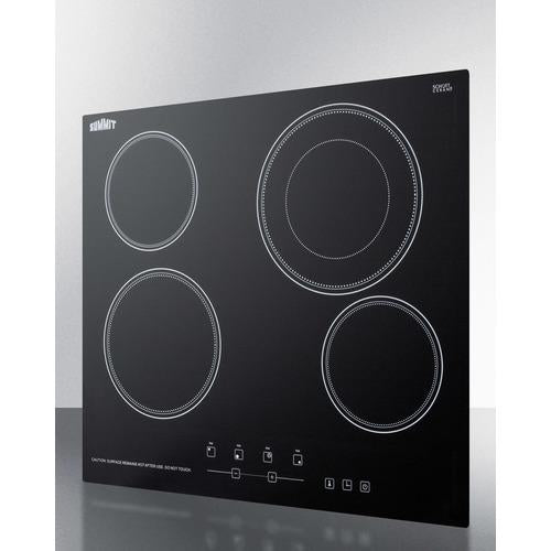 Summit 24" Wide 230V 4-Burner Radiant Cooktop - CR4B23T5B - MyBBQDirect