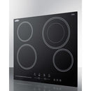 Summit 24" Wide 230V 4-Burner Radiant Cooktop - CR4B23T5B