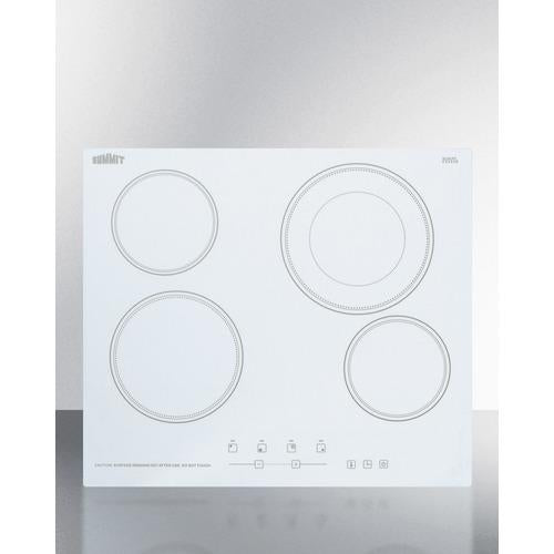 Summit 24" Wide 230V 4-Burner Radiant Cooktop - CR4B23T6W - MyBBQDirect