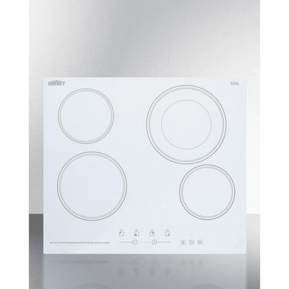 Summit 24" Wide 230V 4-Burner Radiant Cooktop - CR4B23T6W - MyBBQDirect