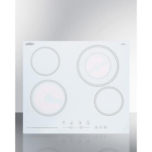 Summit 24" Wide 230V 4-Burner Radiant Cooktop - CR4B23T6W - MyBBQDirect
