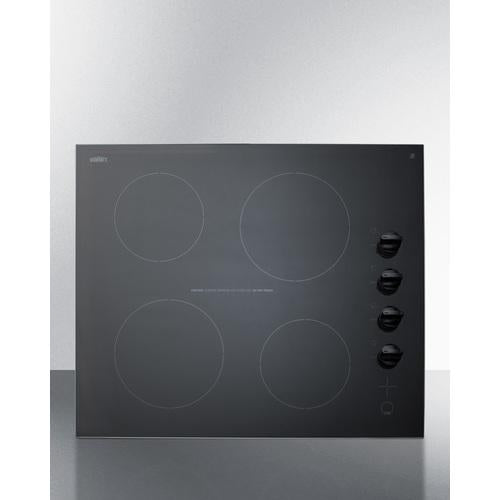 Summit 24" Wide 230V 4-Burner Radiant Cooktop - CR4B242BL - MyBBQDirect