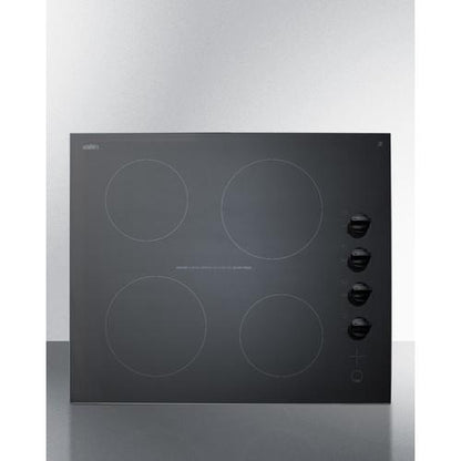 Summit 24" Wide 230V 4-Burner Radiant Cooktop - CR4B242BL - MyBBQDirect